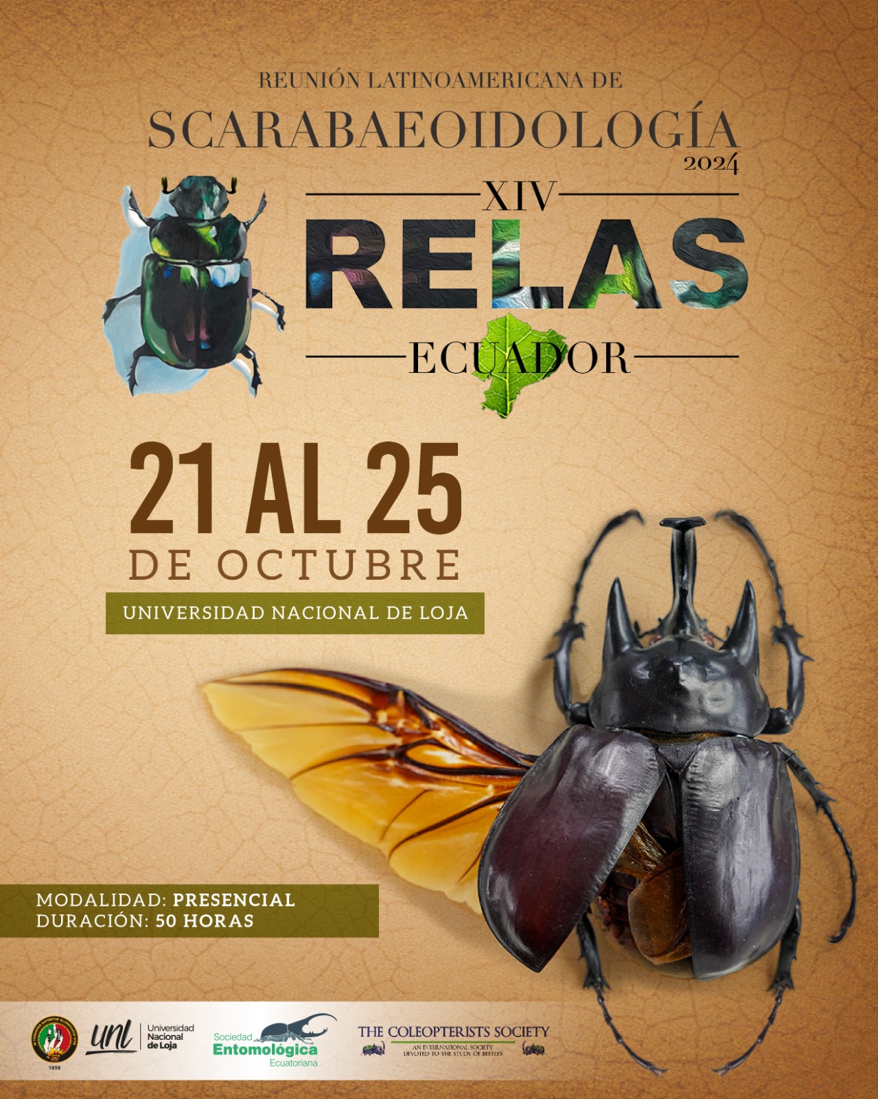 Flier for the XIV Reunión Latinoamericana de Scarabaeoidología